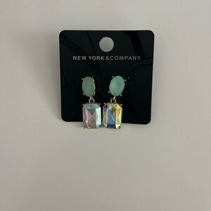 Mint and Iridescent Drop Earrings